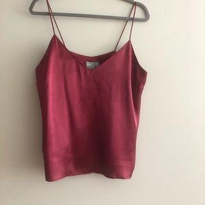 Satin v-neck tank top